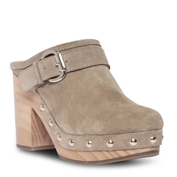 Steve Madden Hilde Suede Heeled Mule Clog - Picture 2 of 14